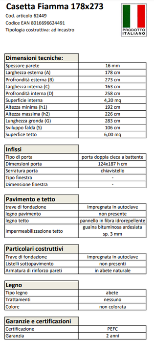 Casetta In Legno Fiamma Alce Ferramenta Sarti S.r.l.