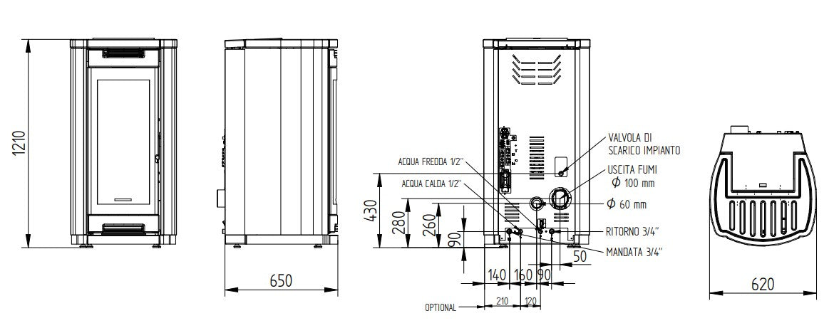 Termostufa A Pellet Prestige Moretti Design Ferramenta Sarti S.r.l.